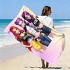 1 шт. K-Pop Розово-фиолетовое пляжное полотенце Модный дизайн для девушек Супервпитывающее Подходит для летних пляжей, йоги, спортзала, дома