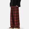 Spring And Autumn Style Fashion Plaid Casual Pants Everyday Versatile Wide Leg Straight Pants Loose Casual Sports Pants For Men