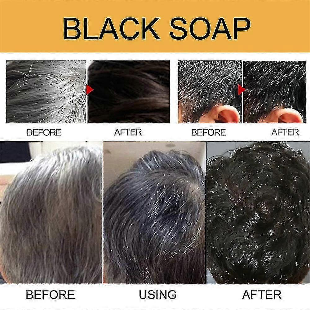 3pcs Gray Hair Reverse Bar, Organic Hair Darkening Soap, Natural Mane Gray Reverse Bar for Men & Women, Hair Darken Soap Bar