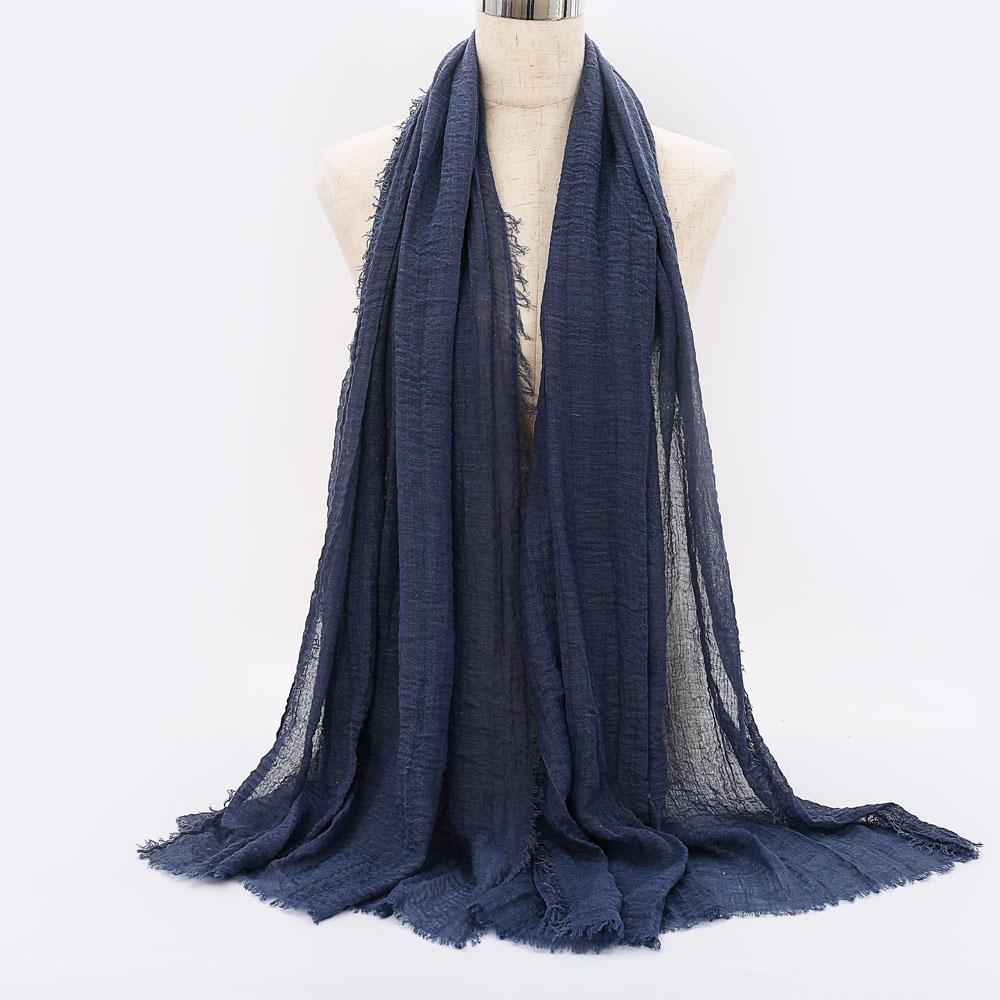 Big Size Crinkle Cotton Hijab Scarf Women Turban Muslim Shawl Plain Bandana Breathable Women's Shawls Foulard Hijab Hood Ramadan