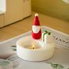 Elegant Christmas Candle Holder for Home Decor Ceramic Santa Claus Tealight Candles Holder for Christmas Table Centerpiece