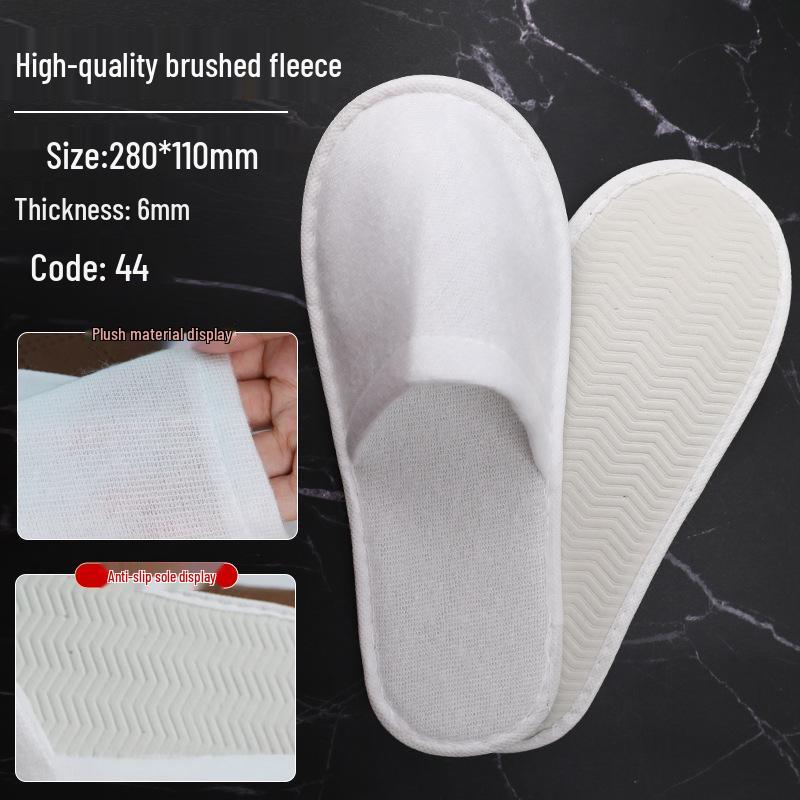 Luxury Anti-Slip Disposable Cotton Hotel Slippers for Guests