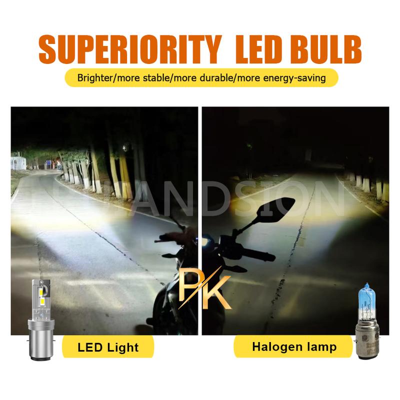 BA20D LED Headlight Bulbs 6000K 4000LM Super Bright Fog Light Kit BA21D H6 12-18V Motorcycle Lighting Waterproof IP65 2Pcs