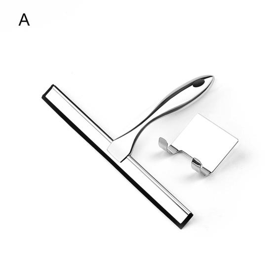 Скребок для стеклянных дверей Эргономичная ручка Нержавеющая Удобная ручка с крючком Легко повесить Скребок для душа для стеклянных дверей Инструмент для чистки окон