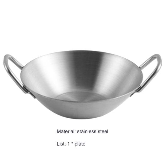 Блюдо для соуса Нержавеющее Устойчивое к падению антипригарное покрытие Зеркальная полировка Легко чистится Хранение Эргономичная ручка из нержавеющей стали