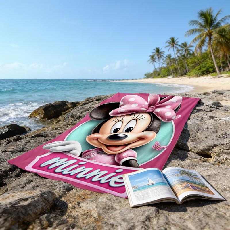 1pc M-Mouse Beach Towel, Beach and Seaside Swimming Pool Equipment, Fashion Pattern, Rectangular, Travel Essentials
