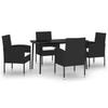 VidaXL Garden Dining Set 5 Pcs Black, 46.98 Kg