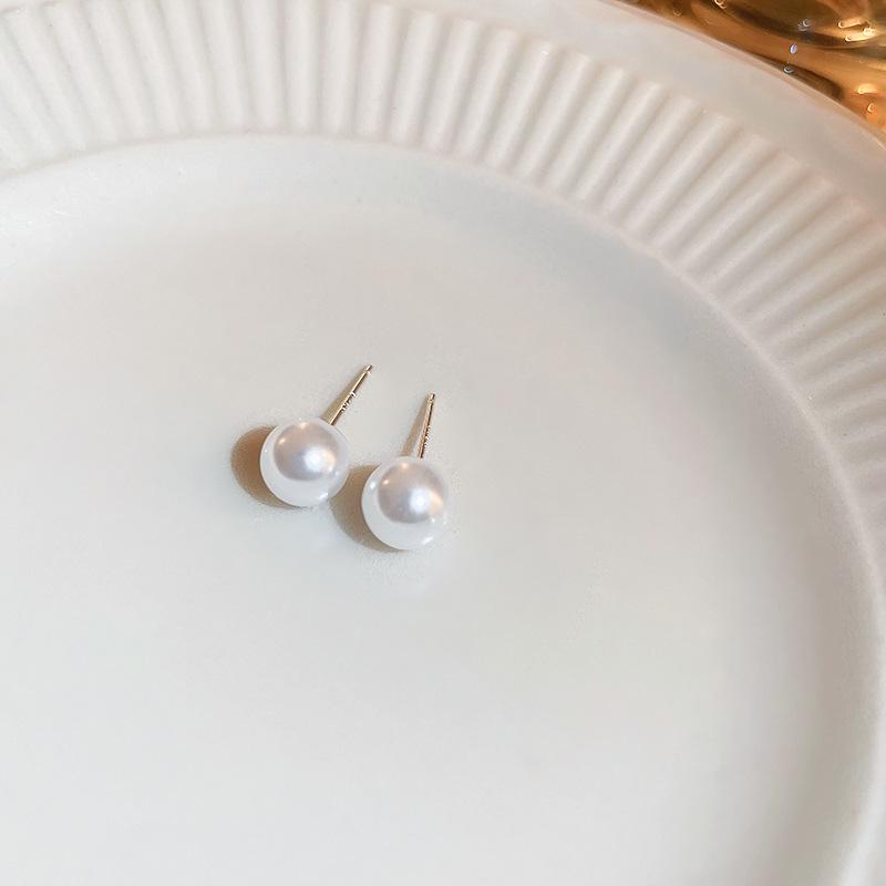 Элегантные женские серьги в корейском стиле с бантиком и бусинами, игла из серебра 925 пробы