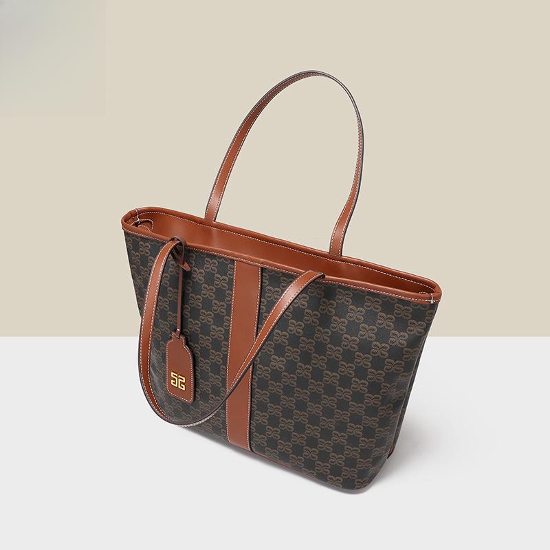 Высококлассная Сумка-тоут с монограммой большой вместимости, Модная и трендовая Сумка для покупок большой вместимости, Повседневная Сумка-подмышка на одном плече