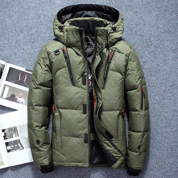 Зимние толстые мужские пуховики, зимние парки, съемные теплые пуховики, верхняя одежда