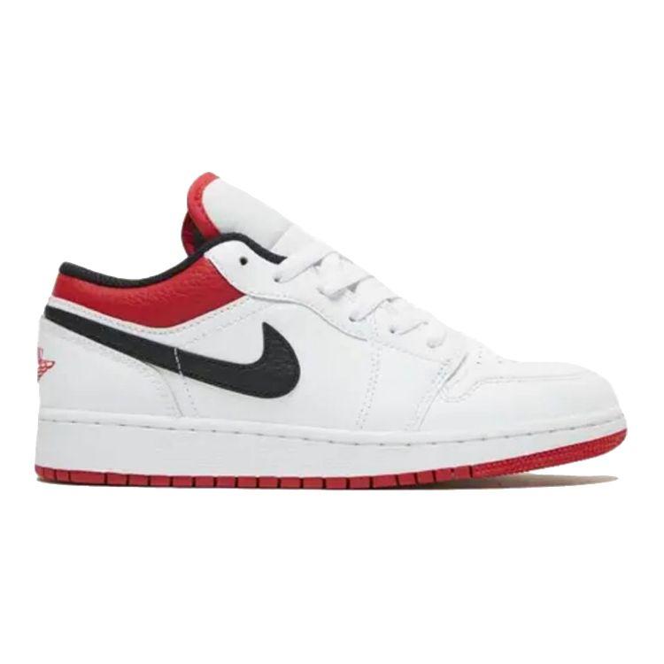 Air Jordan 1 Low GS White Gym Red Детские кроссовки Черный 553560-118