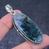 Подвеска из серебра 925 пробы с драгоценным камнем из мохового агата 2,64 дюйма G7S58