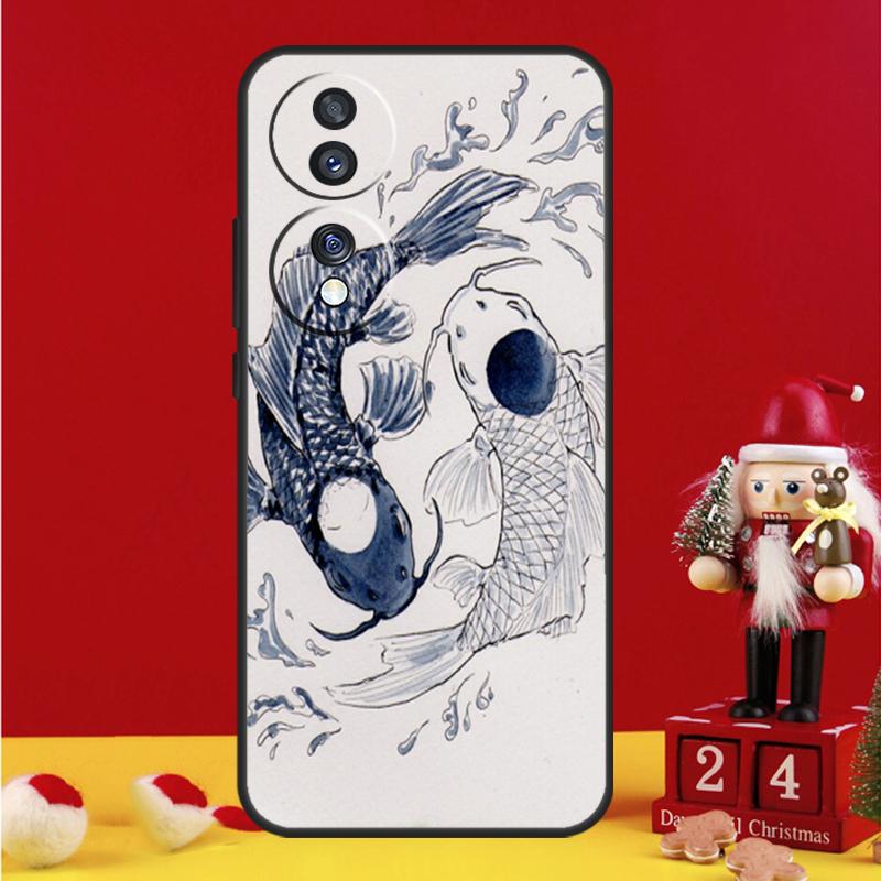 Чехол Yin Yang с рыбами Кои для Honor Magic 5 6 7 8 Pro Honor 200 400 50 70 90 Lite X8b X8c X9a X9b X9c Win RT Cover