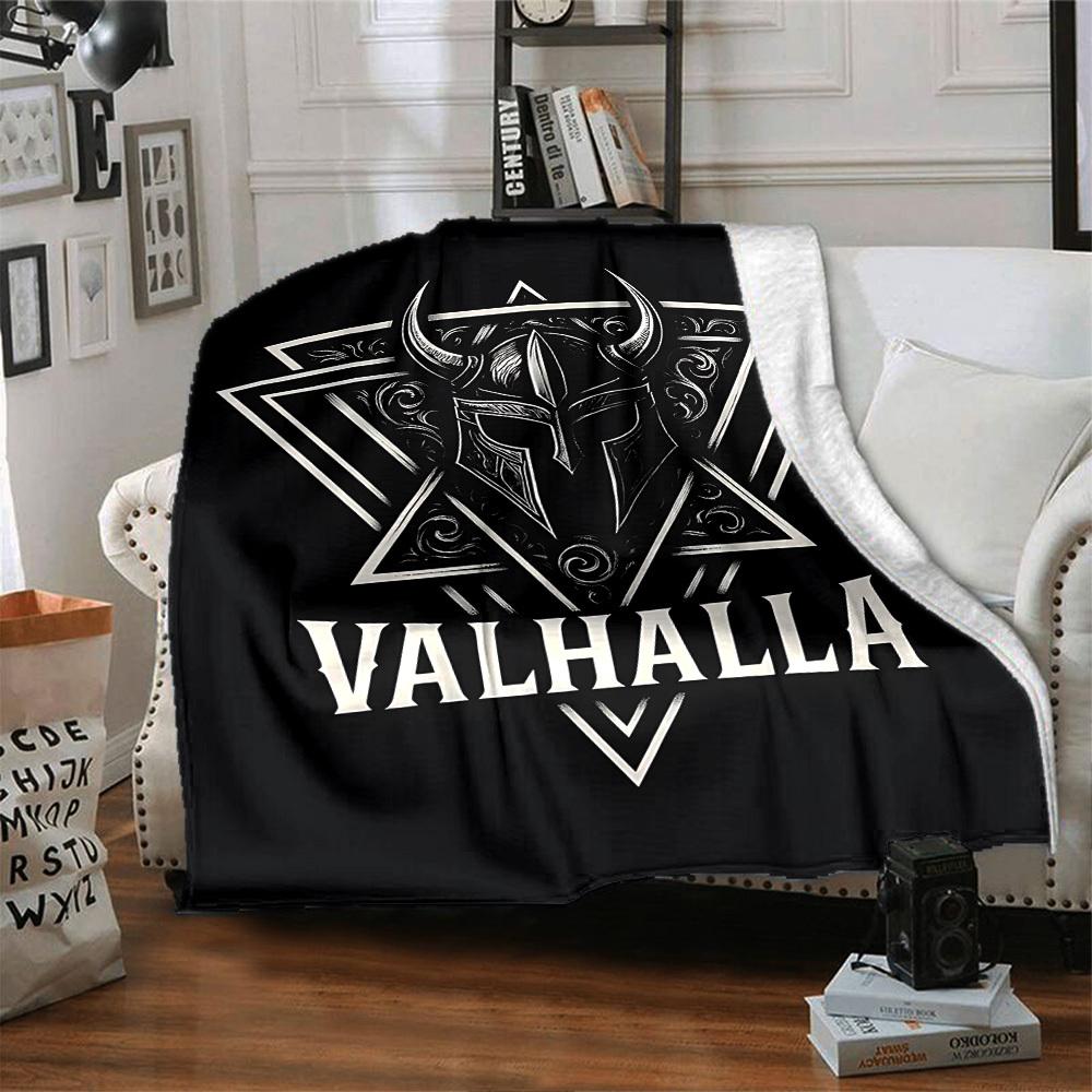 1 шт. Плед Вальгалла Viking - Мягкий Фланелевый, Уютный Всесезонный Полиэстер, Идеально для Дома, Офиса, Спальни - Идеальный Подарок s1194