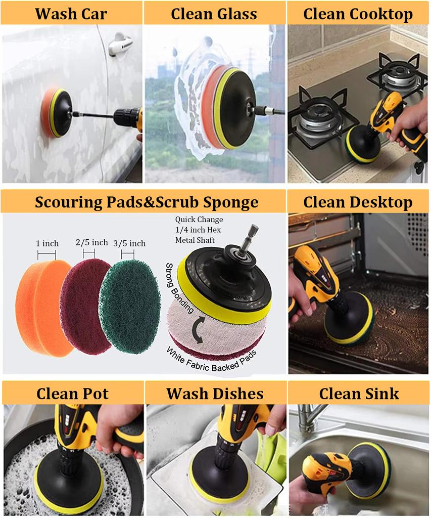 26PCSCar Wash Brush Set Long Handle Car Detailing Brush Car Wash Brush for Interior Cleaning Wheel Gap