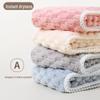 Cloud Grid Coral Fleece Super Absorbent Cute Hanging Hand Towel