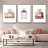 Fashion Blush Pink Perfume Flower Bottle Posters and Prints Modern Pictures Canvas Paintings Luxury Decor Miss Blooming Bouquet