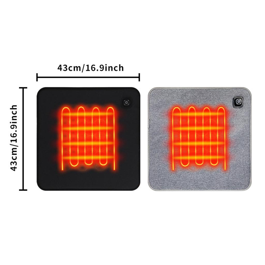 5V USB Heated Seat Cushion Power Bank Not Included Waterproof Heating Pad Seat Warmer for Winter Outdoor Sports Camping Fishing