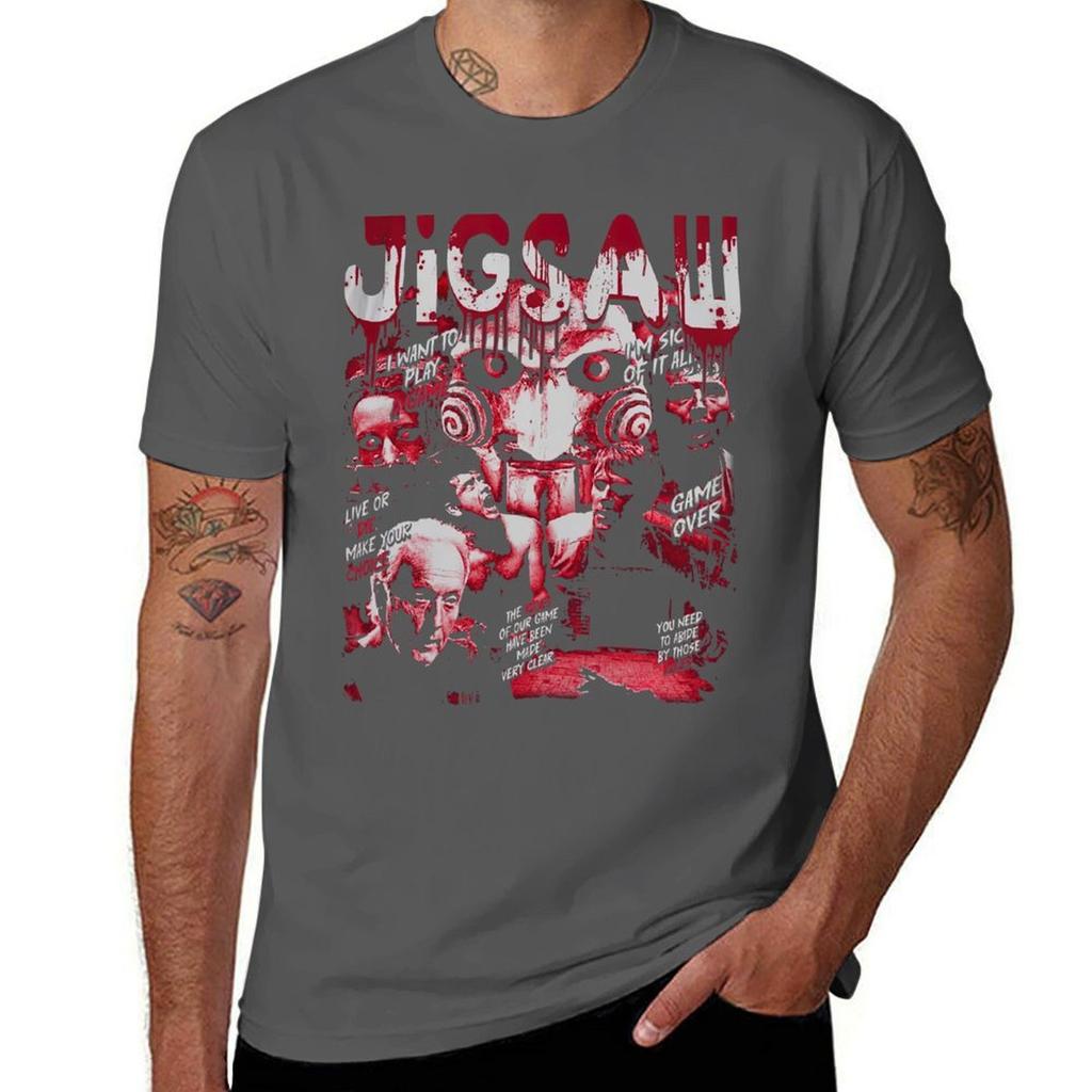 Vintage Retro Jigsaw Saw Movie Tshirt Street Fashion Casual Tee Shirt Tshirt