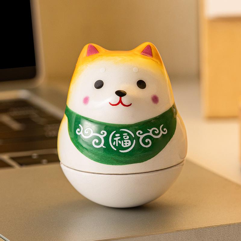 Creative Cartoon Resin Cute Pet Tumbler Small Ornaments Unzipped Office Desktop Decoration Toys Small Gifts