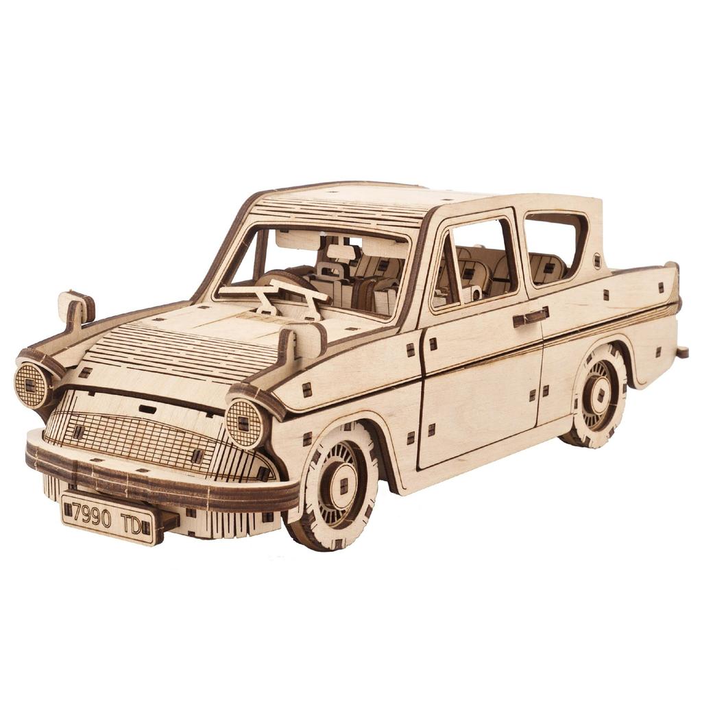Деревянный пазл-модель самолета Flying Ford Anglia из серии Ugears Harry Potter (номер модели 70173). Не требует клея и инструментов. Для взрослых.
