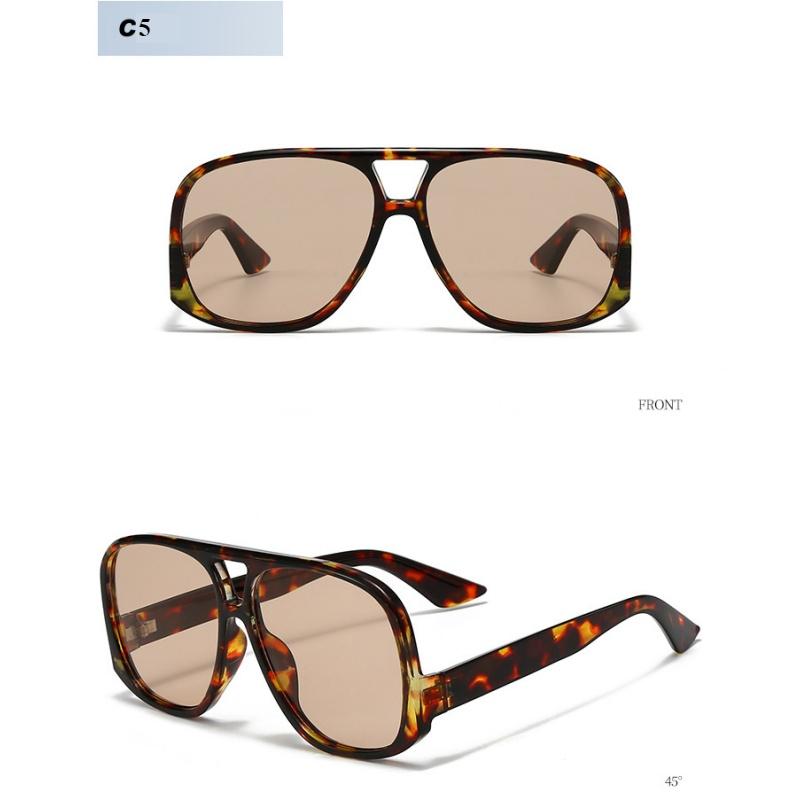 Ladies' Glasses, Retro Large-frame Double-beam Sunglasses.