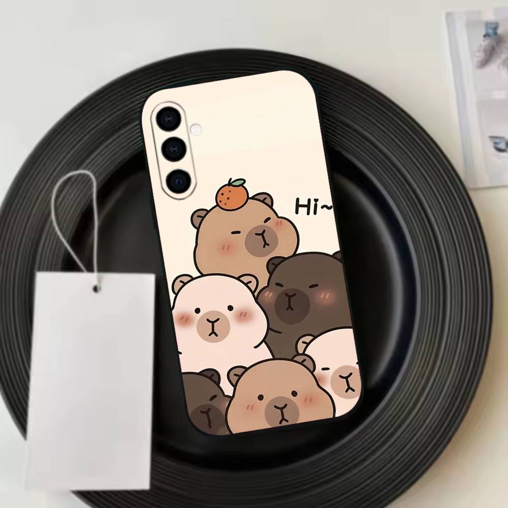 Anime Capybara P-Porpoise  Phone Case Black Silicone Soft For Samsung Galaxy A73,A72,A71,A70,A53,A52,A51