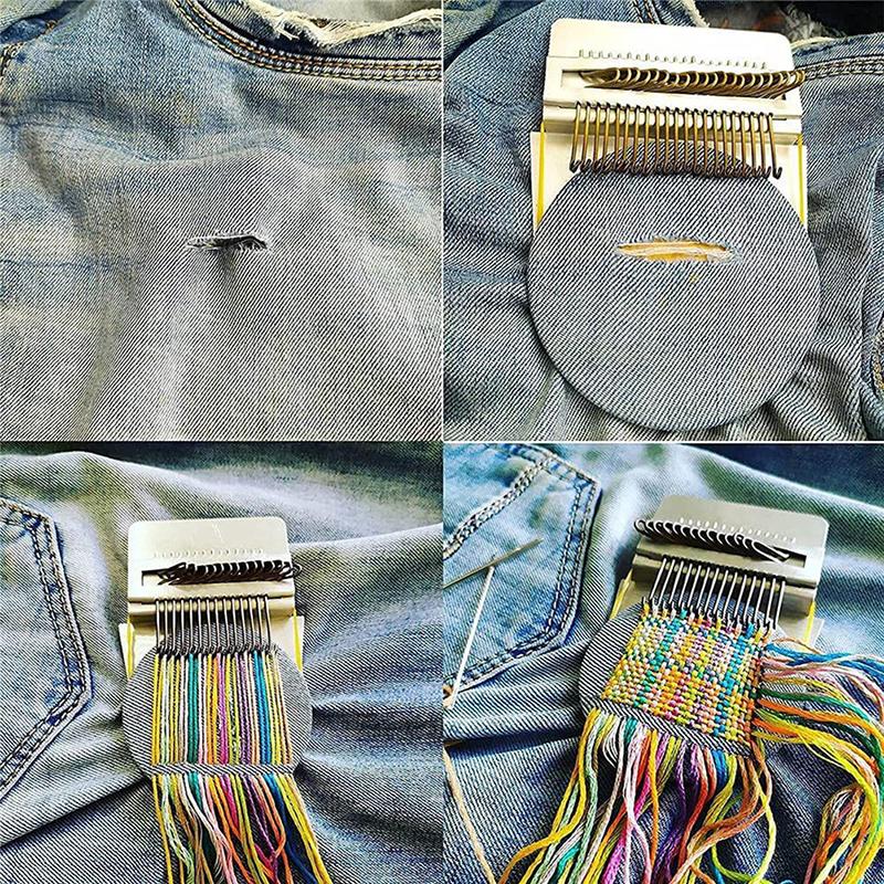 Мини-станок для штопки DIY Машина для шитья одежды Маленький ткацкий станок Маленький станок для ремонта Штопальная машина С инструкциями Аксессуары