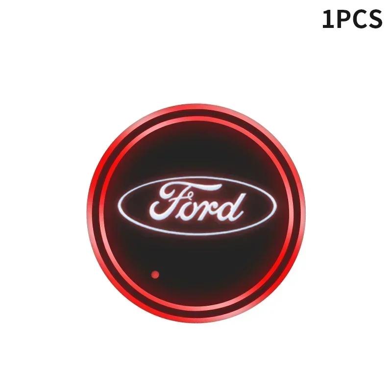 Новая автомобильная наклейка 2026 года для Ford 1/2 шт. Автомобильная USB-зарядка Светящаяся подставка под стакан Атмосферная лампа для интерьера Для Ford Focus 2 3 mondeo mk3