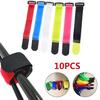 10Pcs Reusable Fishing Rod Tie Holder Strap Suspenders Fastener Hook Loop Cable Cord Ties Belt