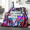 1 шт. Мягкое фланелевое одеяло Grand Theft Auto с дизайнерским принтом. Уютное одеяло для всех сезонов, идеально подходит для дивана, кровати, офиса