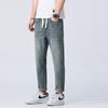 Весенне-летние тонкие джинсы-девятиточки для мужчин, зауженные брюки-девятиточки для мужчин в стиле кэжуал