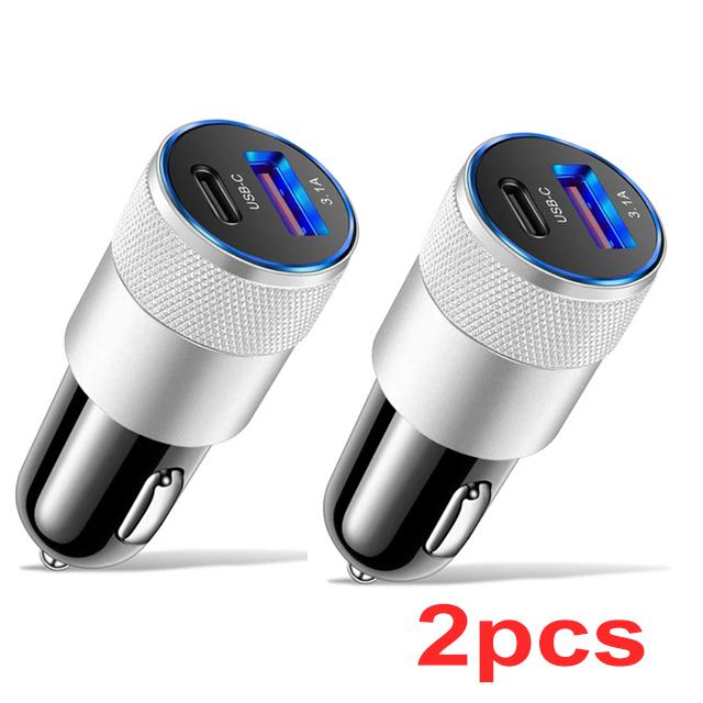 3.1A Автомобильное зарядное устройство Быстрая зарядка USB Type C адаптер для iPhone Huawei Xiaomi PD Phone Автомобильное быстрое зарядное устройство 12 В Автомобильные аксессуары
