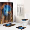 Thriller Skull Bathroom Shower Curtain Floor Mat Toilet Cover Foot Mat Four-Piece Set