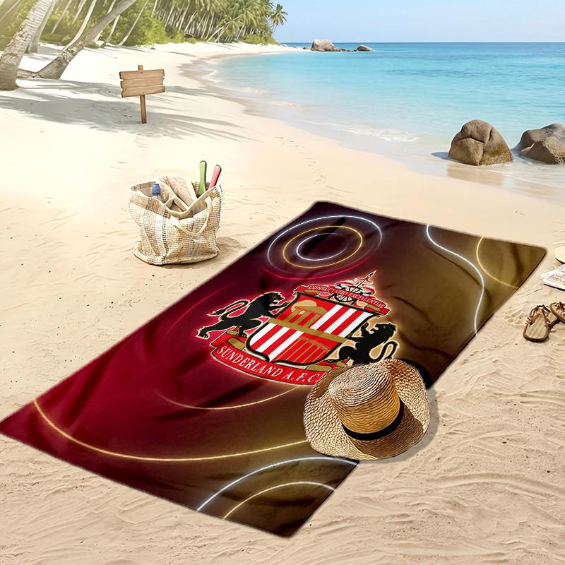 Пляжное полотенце с принтом футбольного клуба Sunderland, большое, мягкое, быстросохнущее, для пляжа, кемпинга, плавания
