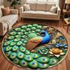 Non-slip Peacock Carpet Soft Door Gasket Durable Blanket  for Living Room Tea Table Bedside