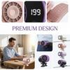 This portable bladeless clip-on fan is perfect for travel and features a 360° rotating USB port.
