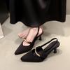 High Heels Women Sandals Sexy Pointed Toe Shoes Trend 2025 New Summer Slippers Dress Party Brand Slingback Woman Pumps Zapatos