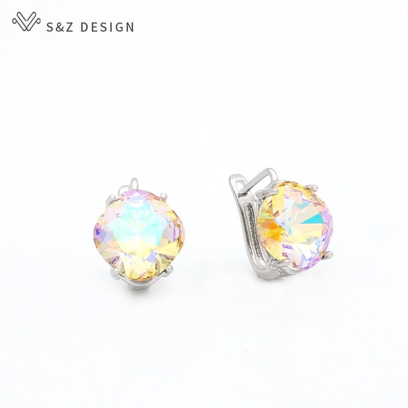 Модные серьги-капли цвета розового золота с квадратными кристаллами для женщин и девочек, повседневные аксессуары, ювелирные изделия, темперамент, подарок