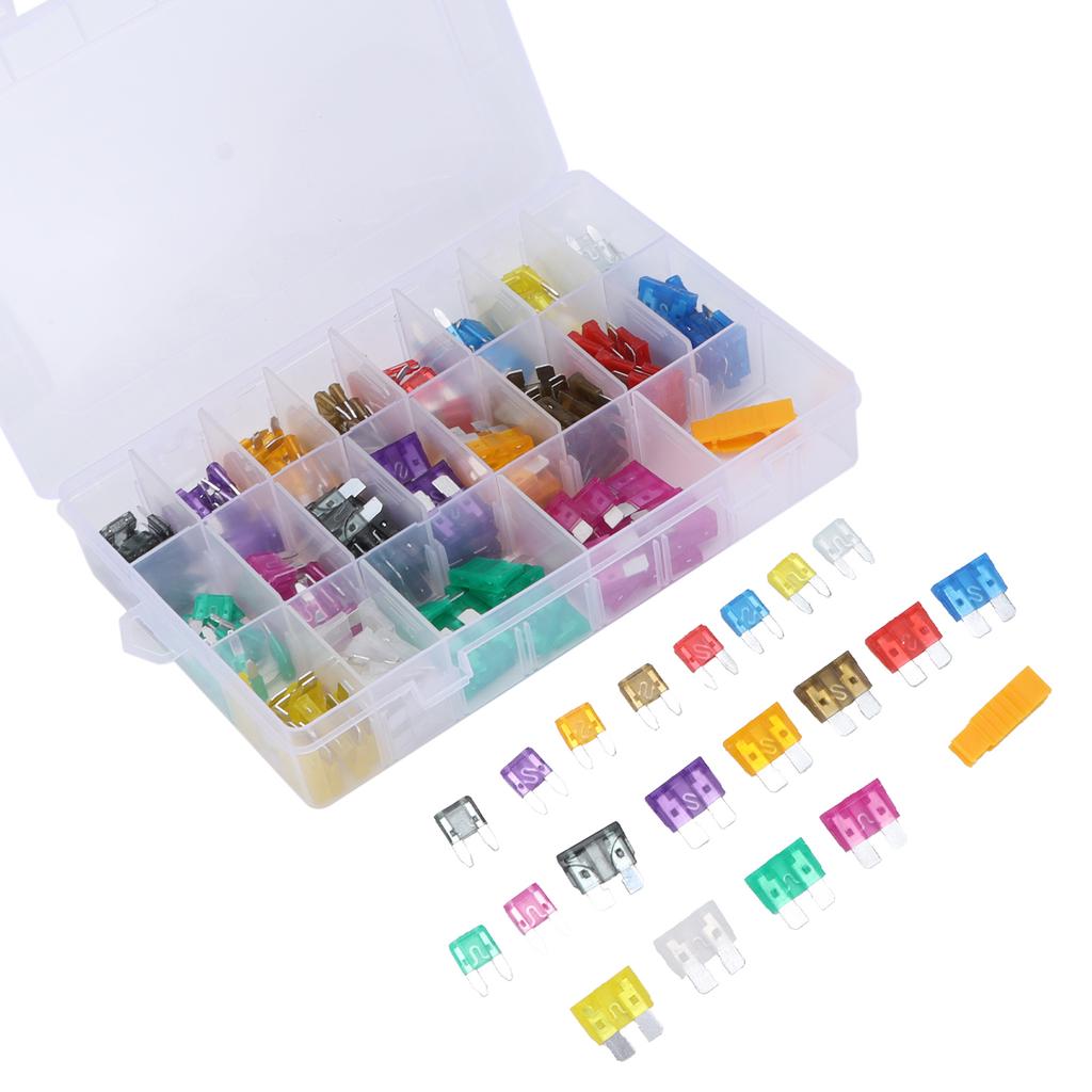220pcs Blade Fuse Assortment Small Medium Size 2 3 5  7.5 10 15 20 25 30 35AMP for Car Trucks ATVs