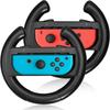 JoyHood Steering Wheels for Switch/Switch OLED, Joy-Con Steering Wheel Compatible with Mario Kart 8 Deluxe [2 Pack] - Black