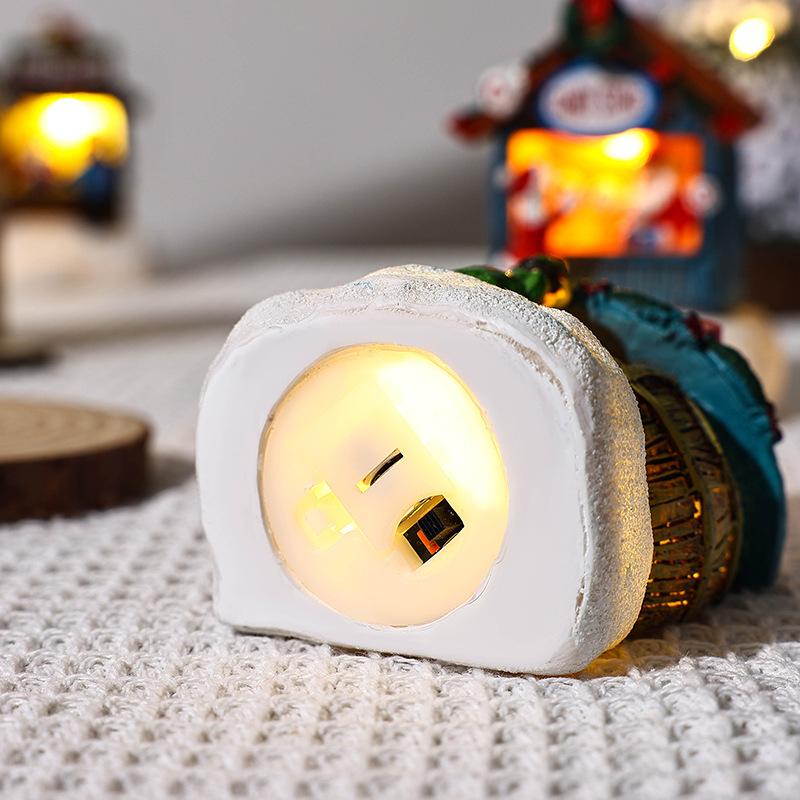 Christmas House Figurine Christmas Resin Wear Resistant Tiny Resin House Village Miniature Model Xmas Decoration for Wedding