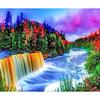 5D Diy Diamond Painting "Rainbow Waterfall Scenery" Rhinestones Diamond Embroidery Home Decor Kit