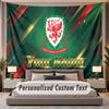 Custom Name Text Tapestry Wales Rugby Personalized Polyester Wall Tapestry For Bedroom And Room