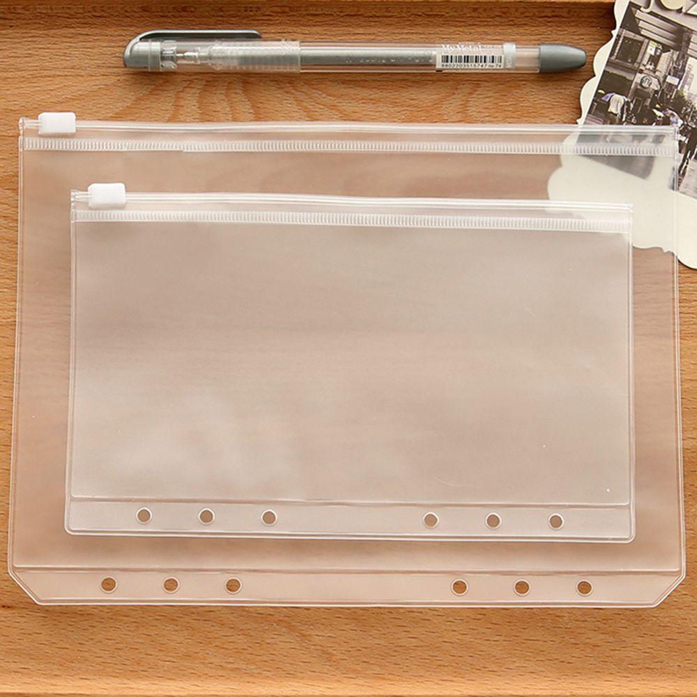 1/5PCS Organization Resealable Loose-leaf Zip Lock Matte Clear Pouch Bag PVC Storage