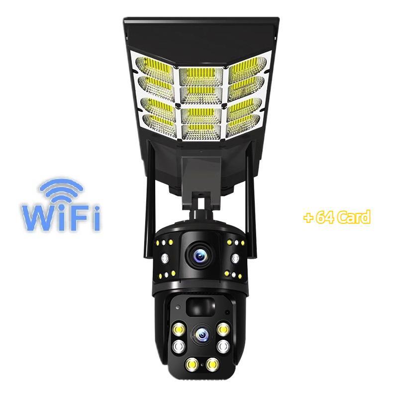 Solar Street Light Three Screen Monitoring Camera, Outdoor Day and Night Full-color Mobile Phone Remote Wireless Camera