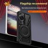 For Huawei P60/P60 Pro Case Magnetic Kickstand Hollow Heat Dissipation Silicone+PC+Metal Bumper Phone Cover