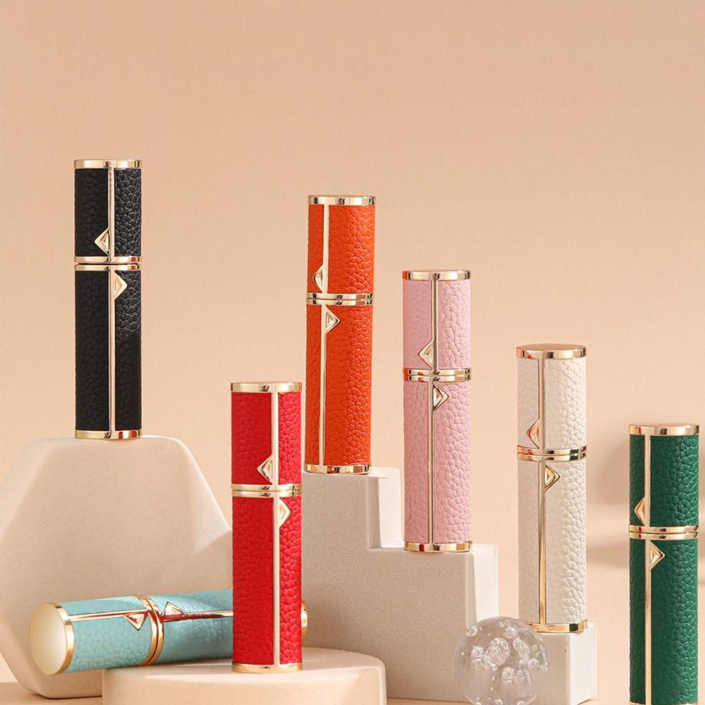 Lychee Pattern Spray Bottle PU Leather Parfume Atomizer Bottle Fashion Perfume Bottle Woman