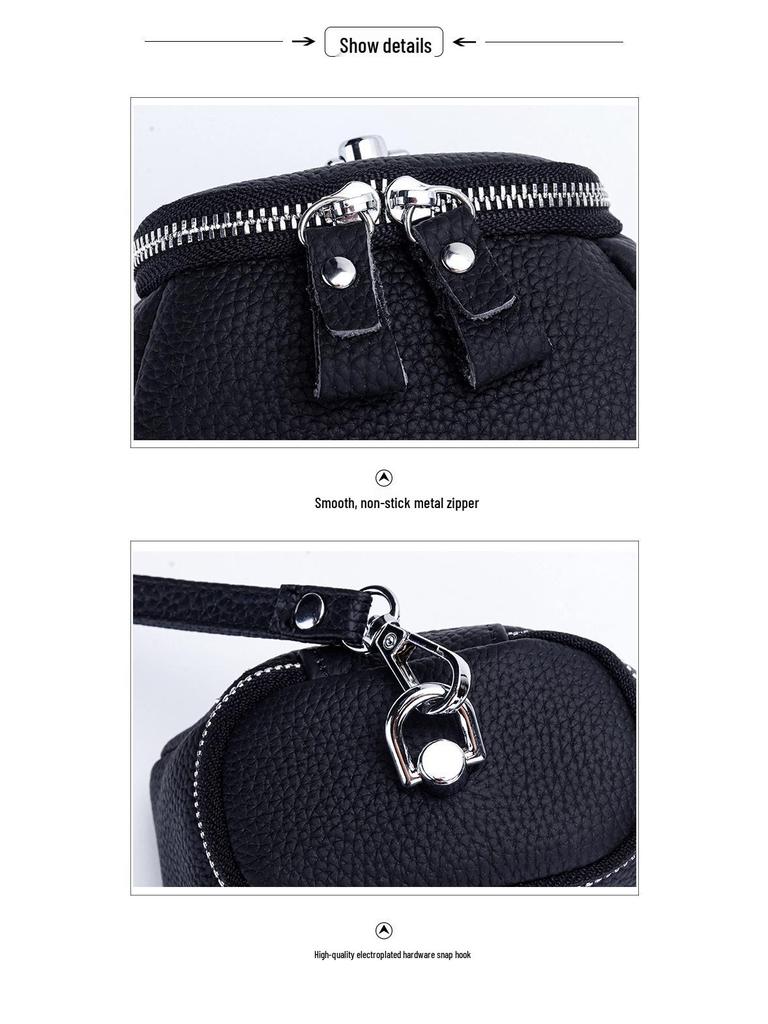 Компактный кошелек для монет из коровьей кожи высшего качества: Стильный чехол-ожерелье для помады, косметики или наушников