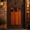 Non-woven Fabric Holiday Wall Decoration Halloween Rag Flag Banner, Pumpkin Maple Leaf Flower Ribbon Hanging Tassel for Home Entrance Decor, Farmhouse